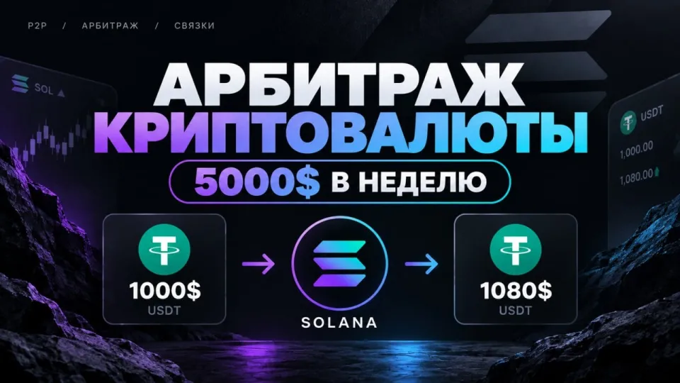 Арбитраж криптовалюты позволяет зарабатывать 5000$ в неделю с помощью P2P связки